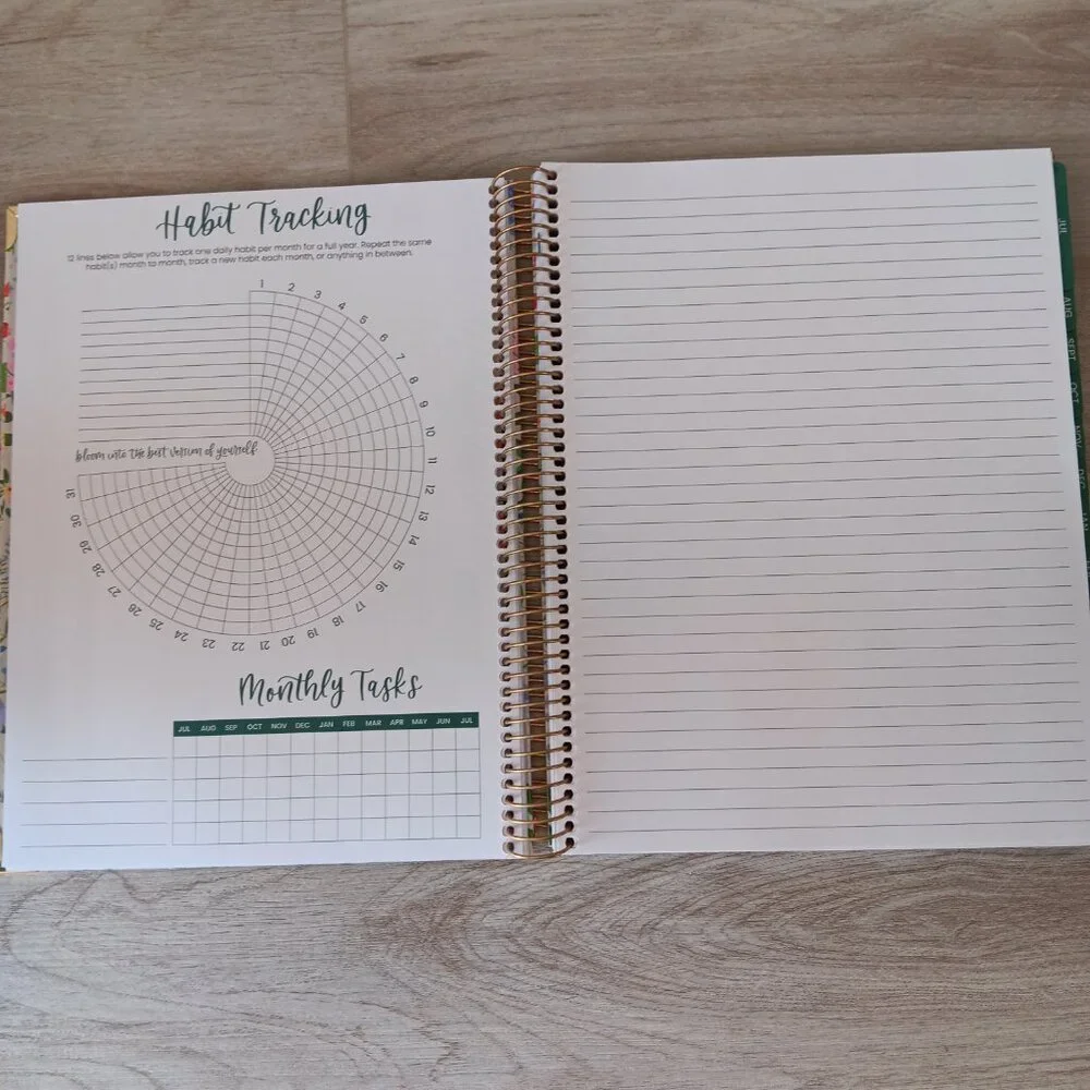 Bloom Planners 2025-2026 Floral Spiral Hard Cover Motivational Monthly Weekly